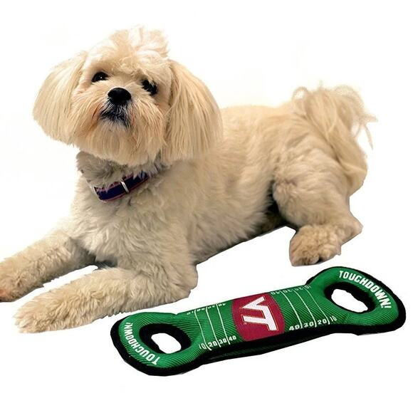 Pets First NCAA Virginia Tech Field Dog Toy – Licensed Canvas Tug & Squeaker - Picture 4 of 5
